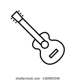 Guitar icon vector, Acoustic musical instrument sign Isolated on white background. Trendy Flat style for graphic design, logo, Web site, social media, UI, mobile app, EPS10