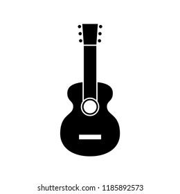 Guitar icon vector, Acoustic musical instrument sign Isolated on white background. Trendy Flat style for graphic design, logo, Web site, social media, UI, mobile app, EPS10