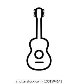 Guitar icon vector, Acoustic musical instrument sign Isolated on white background. Trendy Flat style for graphic design, logo, Web site, social media, UI, mobile app, EPS10 - Vector