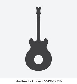 Guitar icon vector, Acoustic musical instrument sign Isolated on white background. Trendy Flat style for graphic design, logo, Web site, social media, UI, mobile app