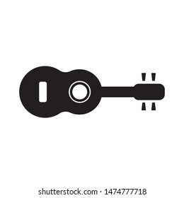 Guitar icon vector, Acoustic musical instrument sign Isolated on white background.