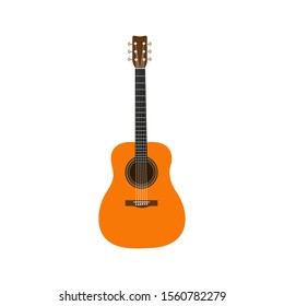 Guitar icon vector, Acoustic musical instrument sign Isolated on white background. Trendy Flat style for graphic design, logo, Web site, social media, UI, mobile app, EPS10