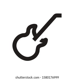 Guitar icon vector, Acoustic musical instrument sign Isolated on white background. Trendy Flat style for graphic design, logo, Web site, social media, UI, mobile app, EPS10