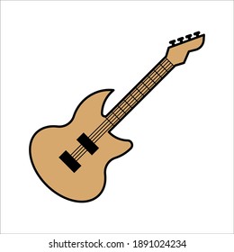 Guitar icon vector, Acoustic musical instrument sign Isolated on white background. color editable eps 10