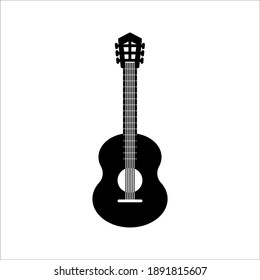 Guitar icon vector, Acoustic musical instrument sign Isolated on white background. color editable eps 10