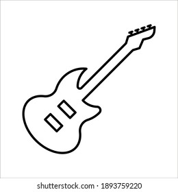 Guitar icon vector, Acoustic musical instrument sign Isolated on white background. color editable eps 10