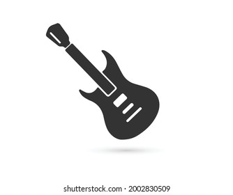 Guitar icon vector, Acoustic musical instrument sign Isolated on white background