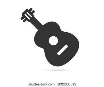Guitar icon vector, Acoustic musical instrument sign Isolated on white background