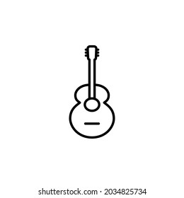 Guitar icon vector, Acoustic musical instrument sign