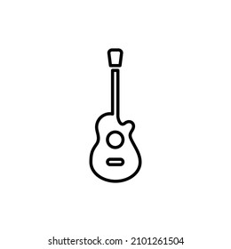 Guitar icon vector, Acoustic musical instrument sign Isolated on white background. Trendy Flat style for graphic design, logo, Web site, social media, UI, mobile app, EPS10