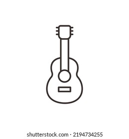 Guitar icon vector, Acoustic musical instrument sign Isolated on white background. Trendy Flat style for graphic design. Acoustic guitar musical instrument flat vector icon for music apps and websites