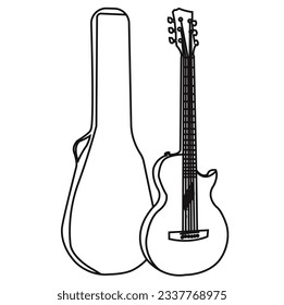 Guitar icon vector, Acoustic musical instrument sign Isolated on white background.