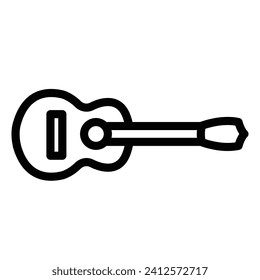 Guitar icon vector, Acoustic musical instrument sign Isolated on white background. Trendy Flat style for graphic design, logo, Web site, social media.