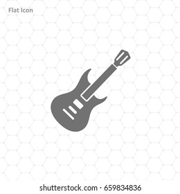 Guitar icon vector, Acoustic musical instrument