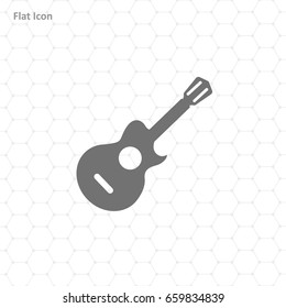 Guitar icon vector, Acoustic musical instrument