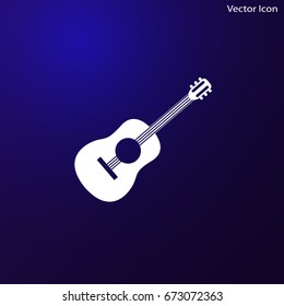 Guitar icon vector, Acoustic musical instrument