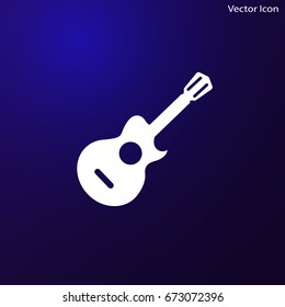 Guitar icon vector, Acoustic musical instrument