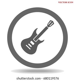 Guitar icon vector, Acoustic musical instrument