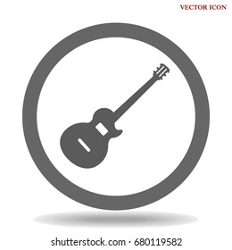 Guitar icon vector, Acoustic musical instrument