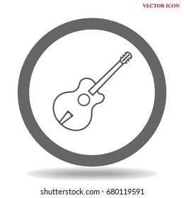 Guitar icon vector, Acoustic musical instrument