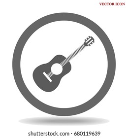 Guitar icon vector, Acoustic musical instrument