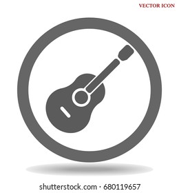 Guitar icon vector, Acoustic musical instrument