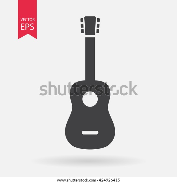Guitar icon vector,\
Acoustic musical instrument sign Isolated on white background.\
Trendy Flat style for graphic design, logo, Web site, social media,\
UI, mobile app, EPS10