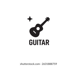 Ilustración de diseño de Vector de icono de guitarra