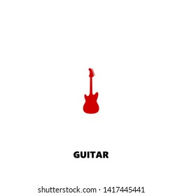 guitar icon. guitar vector design. sign design. red color