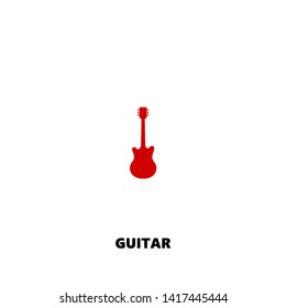 guitar icon. guitar vector design. sign design. red color