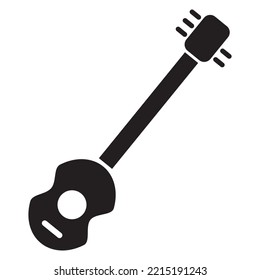  Gitarrensymbol, Vektordesign-Vorlage auf schwarz, einzelne Zeichen auf weißem Hintergrund