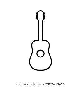Diseño vectorial de icono de guitarra en fondo blanco 