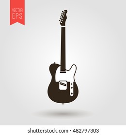 Guitar Icon Vector EPS10 - Blues, Funk, Rock Guitar