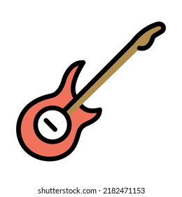 Guitar icon vector flat design isolated on white background