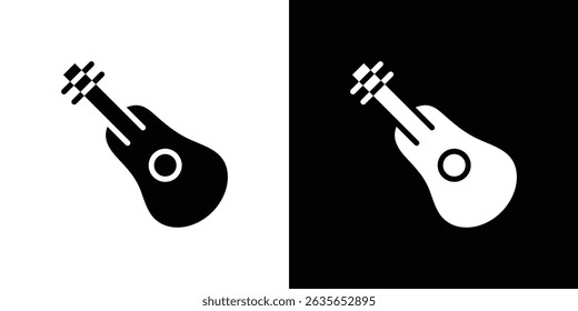 Guitar icon Vector in flat style. Collection silhouettes