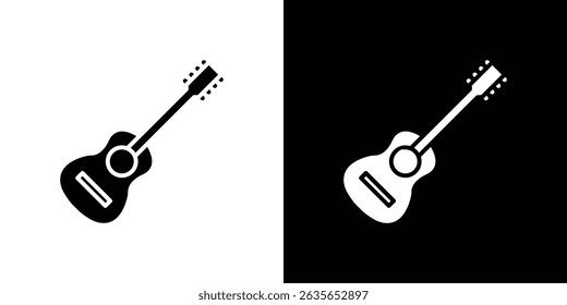 Guitar icon Vector in flat style. Collection silhouettes