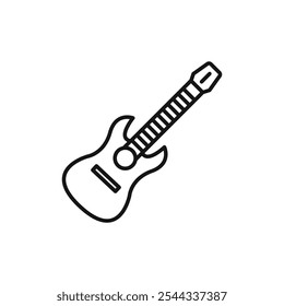 Icono de guitarra Vector plana línea delgada ilustración