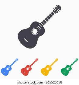 Ícone de guitarra, ilustração vetorial.