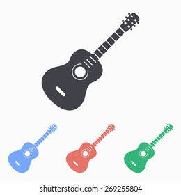 Guitar icon, vector illustration.