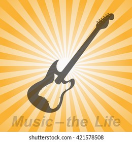 Guitar icon. Vector illustration. EPS 10