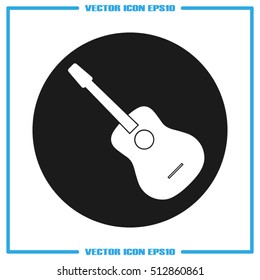 guitar icon vector illustration eps10. Isolated badge flat design for website or app - stock graphics