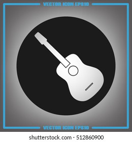 guitar icon vector illustration eps10. Isolated badge flat design for website or app - stock graphics