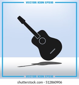 guitar icon vector illustration eps10. Isolated badge flat design for website or app - stock graphics