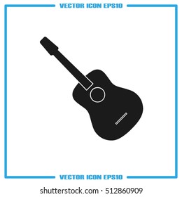 guitar icon vector illustration eps10. Isolated badge flat design for website or app - stock graphics