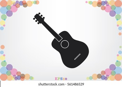 guitar icon vector illustration eps10. Isolated badge flat design for website or app - stock graphics