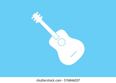 guitar icon vector illustration eps10. Isolated badge flat design for website or app - stock graphics.