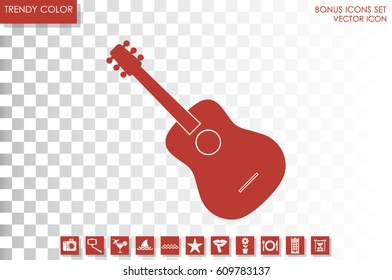 guitar icon vector illustration eps10. Isolated badge flat design for website or app - stock graphics