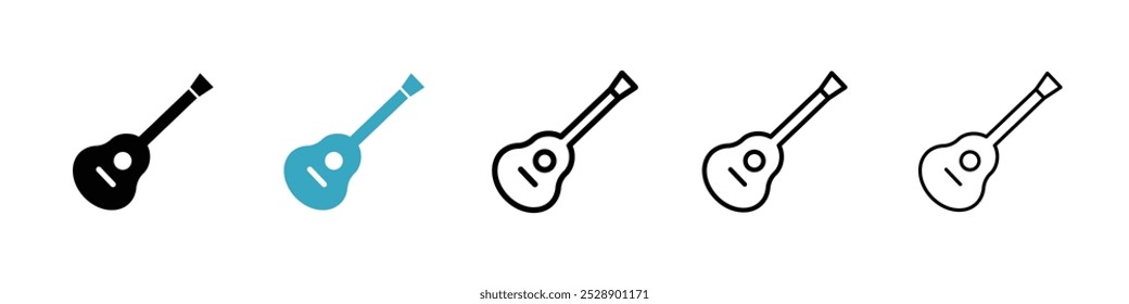 Conjunto de ilustrações do vetor do ícone da guitarra