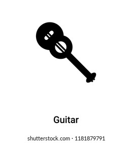 Guitar icon vector isolated on white background, logo concept of Guitar sign on transparent background, filled black symbol
