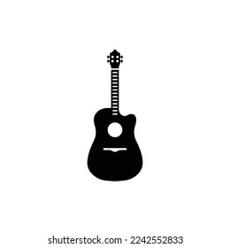 Guitar icon vector logo silhouette.